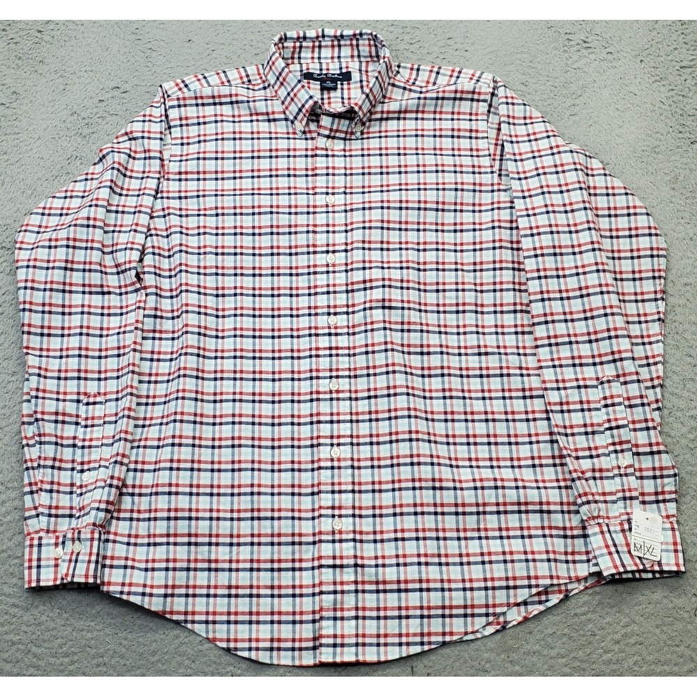 Brooks Brothers Fleece Shirt Mens XL Multi Plaid Classic Fit Collar Button Down